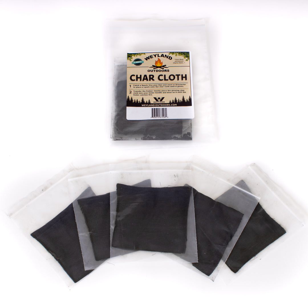 Premium Wilderness Survival Char Cloth - 5 Pack Fire Starting Kit for Camping, Hiking, and Emergency Fire Making - Quick-Ignition, Easy-Ignite, Outdoor Adventure Essential