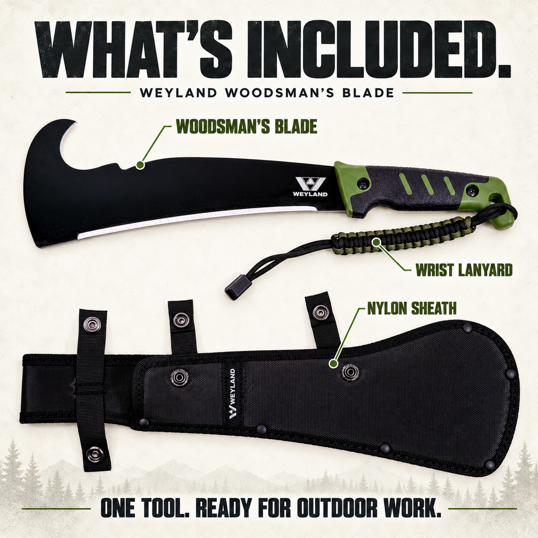 WEYLAND Woodsman's Blade Machete with Sheath