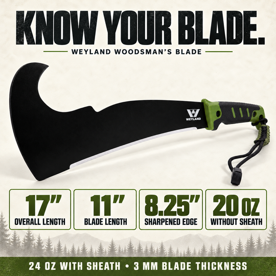 WEYLAND Woodsman's Blade Machete with Sheath