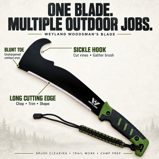 WEYLAND Woodsman's Blade Machete with Sheath