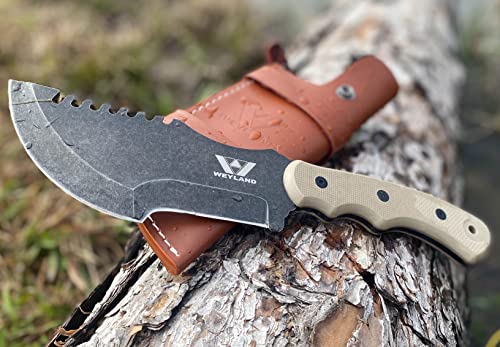 WEYLAND Tracker Knife with Leather Sheath